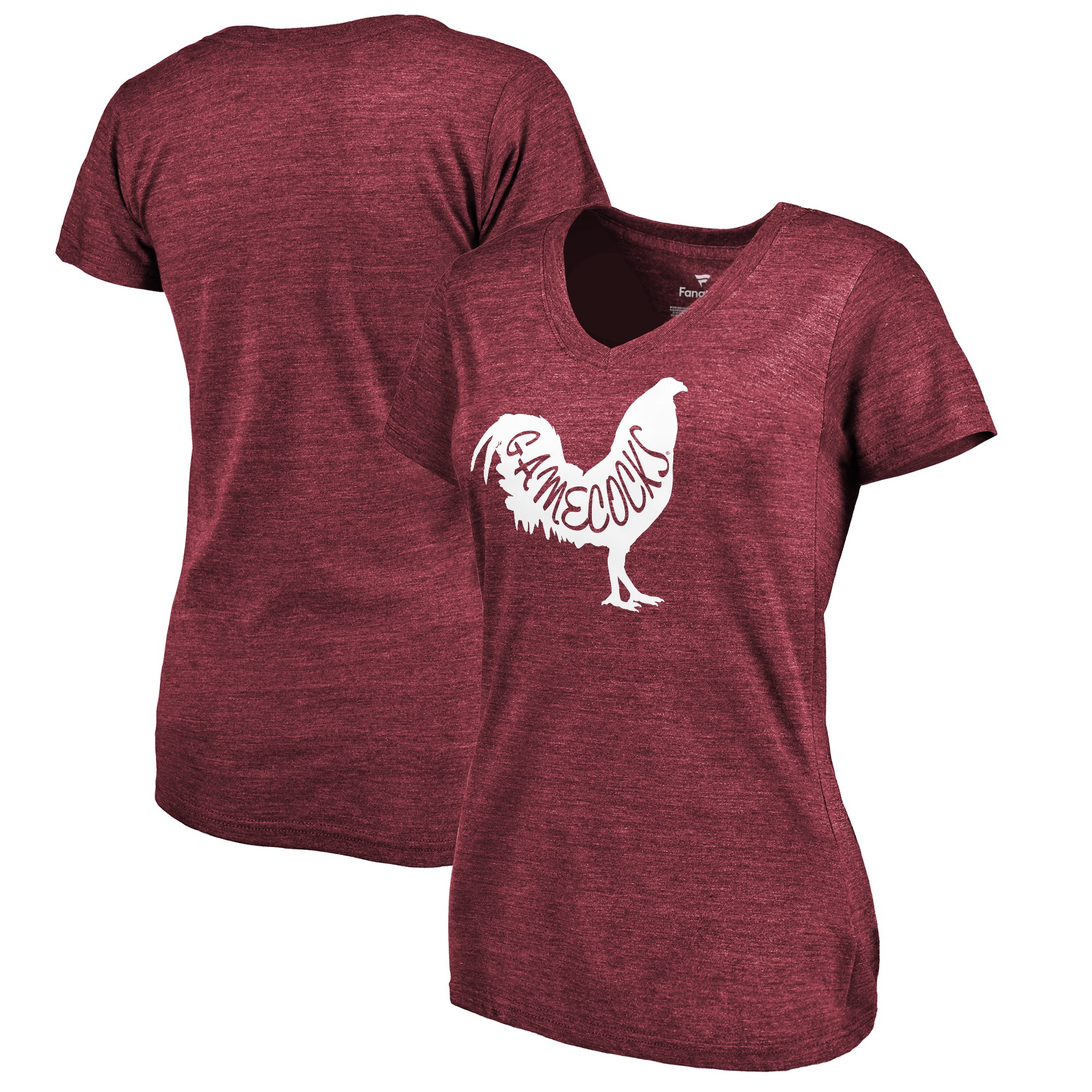 2020 NCAA Fanatics Branded South Carolina Gamecocks Women Heathered Garnet DNA TriBlend VNeck TShirt->ncaa t-shirts->Sports Accessory